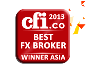 2013 Журнал CFI.co<br>Найкращий Форекс брокер Азії